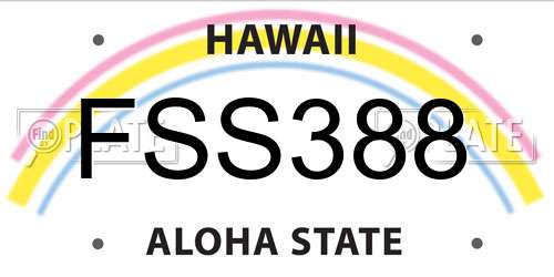 FSS388 Hawaii License Plate