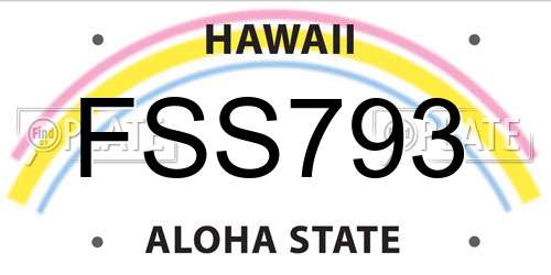 FSS793 Hawaii License Plate