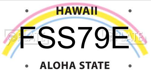 FSS79E Hawaii License Plate