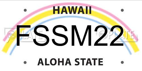 FSSM22 Hawaii License Plate