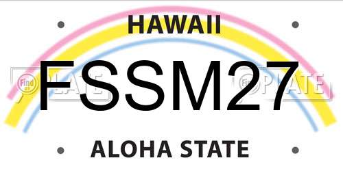 FSSM27 Hawaii License Plate