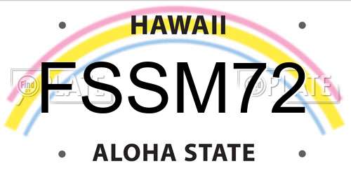 FSSM72 Hawaii License Plate