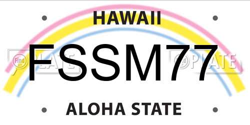 FSSM77 Hawaii License Plate