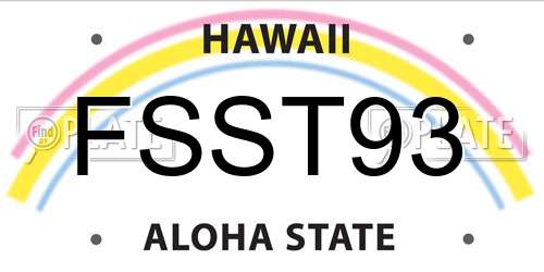 FSST93 Hawaii License Plate