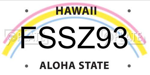 FSSZ93 Hawaii License Plate