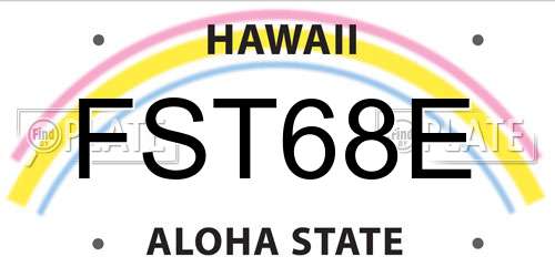 FST68E Hawaii License Plate