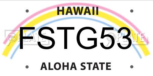 FSTG53 Hawaii License Plate