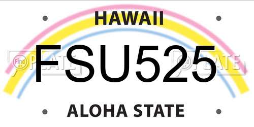 FSU525 Hawaii License Plate