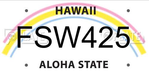 FSW425 Hawaii License Plate