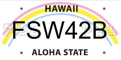 FSW42B Hawaii License Plate
