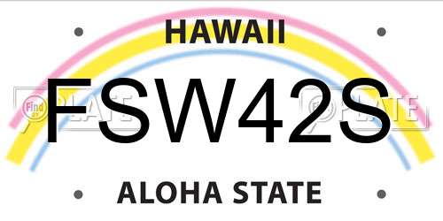 FSW42S Hawaii License Plate