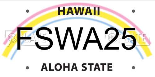 FSWA25 Hawaii License Plate