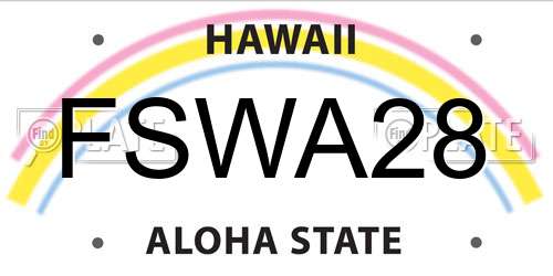 FSWA28 Hawaii License Plate