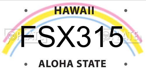 FSX315 Hawaii License Plate
