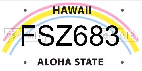 FSZ683 Hawaii License Plate