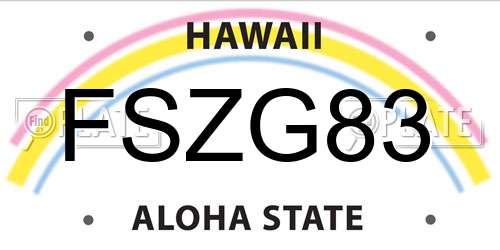FSZG83 Hawaii License Plate