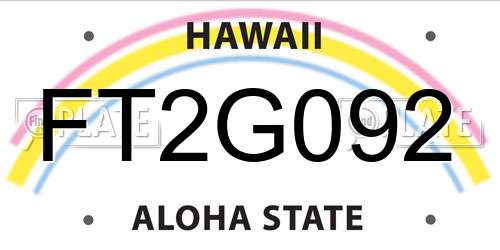 FT2G092 Hawaii License Plate