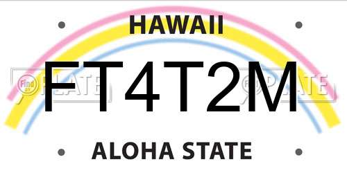 FT4T2M Hawaii License Plate