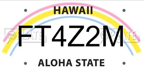 FT4Z2M Hawaii License Plate