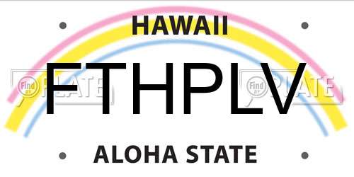 FTHPLV Hawaii License Plate