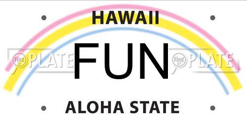 FUN Hawaii License Plate