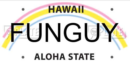 FUNGUY Hawaii License Plate