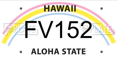 FV152 Hawaii License Plate