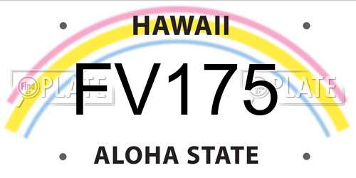 FV175 Hawaii License Plate