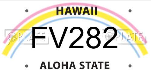 FV282 Hawaii License Plate