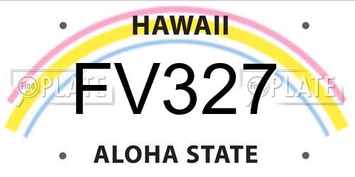 FV327 Hawaii License Plate
