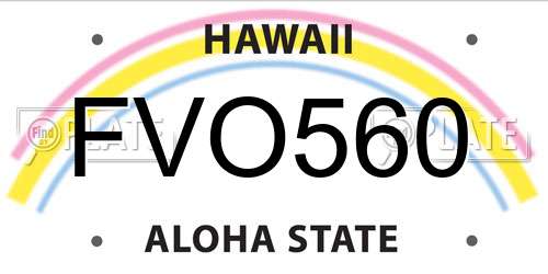 FVO560 Hawaii License Plate