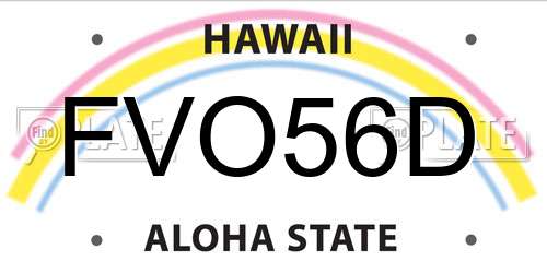FVO56D Hawaii License Plate