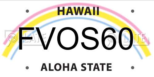 FVOS60 Hawaii License Plate
