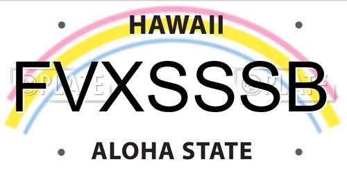 FVXSSSB Hawaii License Plate