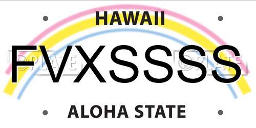 FVXSSSS Hawaii License Plate