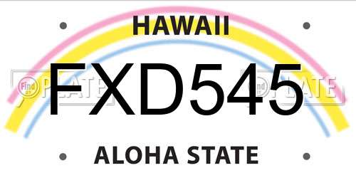 FXD545 Hawaii License Plate