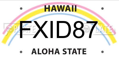 FXID87 Hawaii License Plate