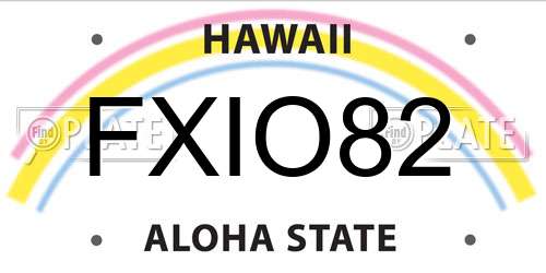 FXIO82 Hawaii License Plate