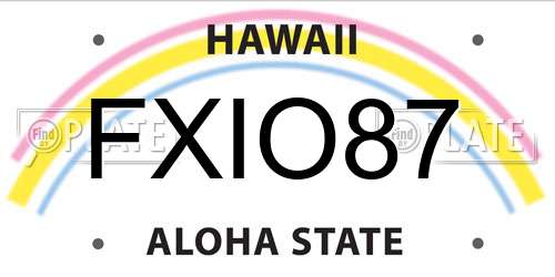 FXIO87 Hawaii License Plate