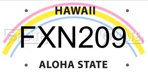FXN209 Hawaii License Plate