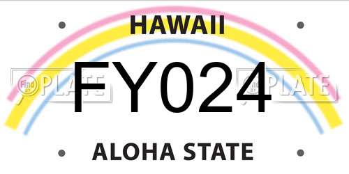 FY024 Hawaii License Plate