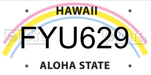 FYU629 Hawaii License Plate