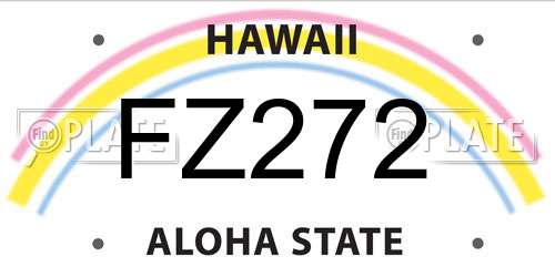 FZ272 Hawaii License Plate