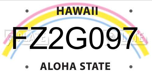 FZ2G097 Hawaii License Plate