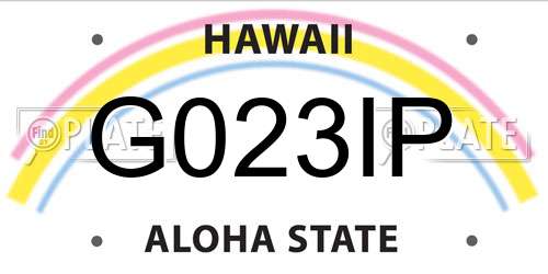 G023IP Hawaii License Plate