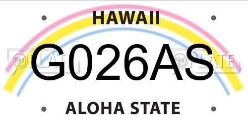 G026AS Hawaii License Plate