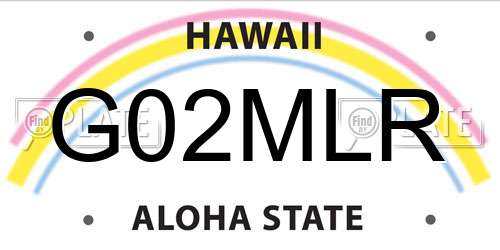 G02MLR Hawaii License Plate