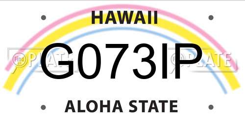 G073IP Hawaii License Plate