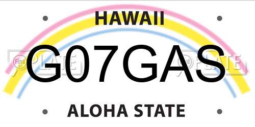 G07GAS Hawaii License Plate