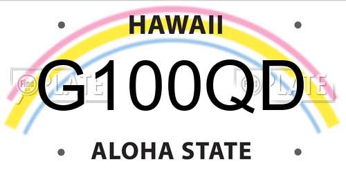 G100QD Hawaii License Plate